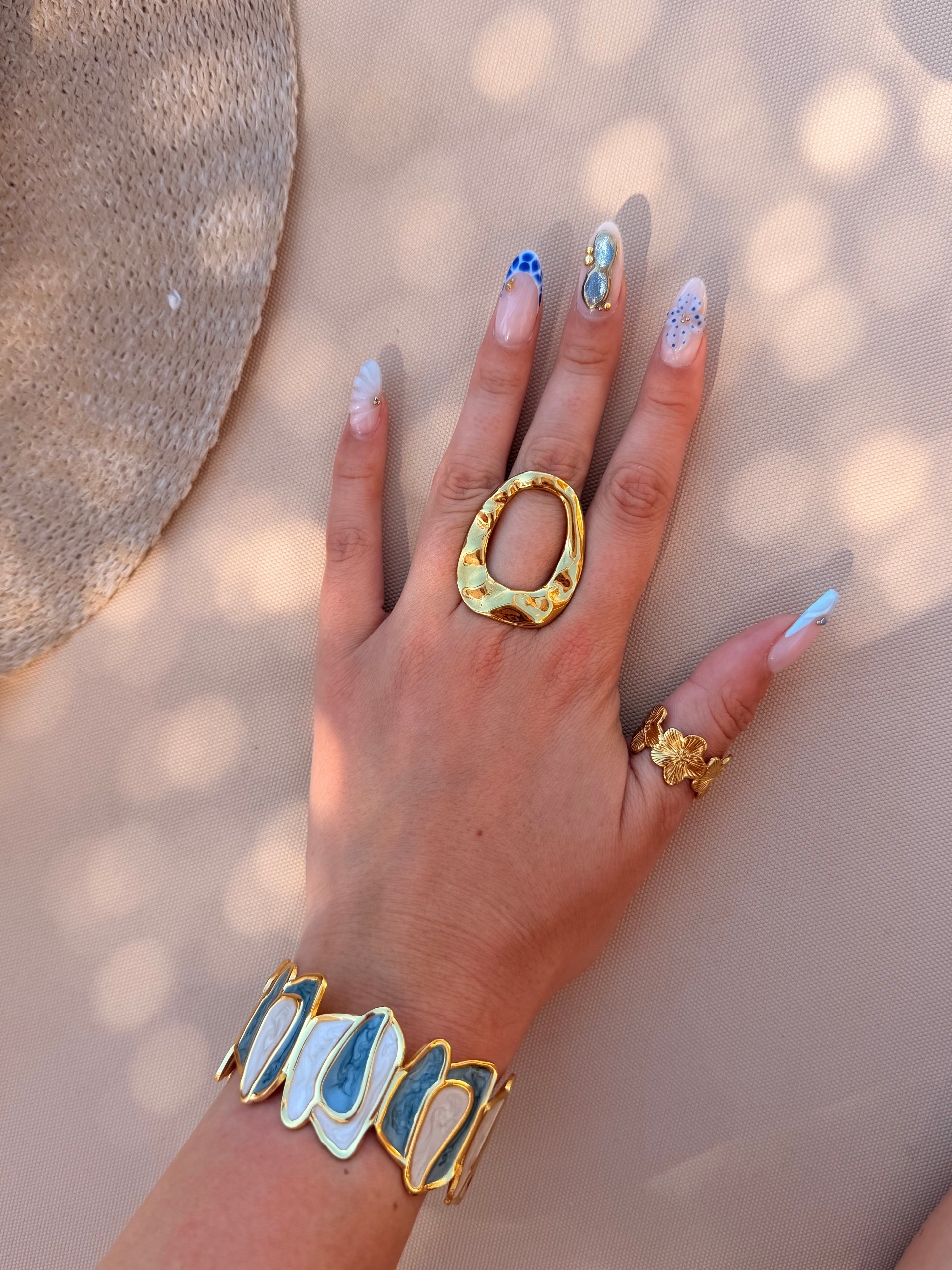 Bague Fleurs Dorée